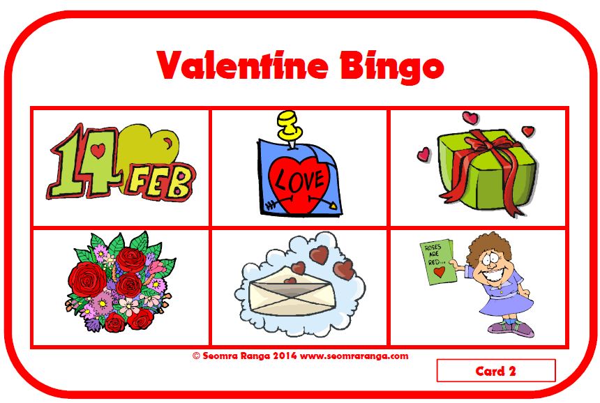 classroom valentine bingo